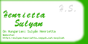 henrietta sulyan business card